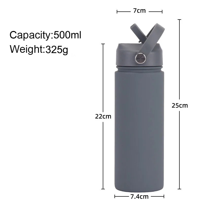 500ml Insulated Water Bottle, Customizable Steel Flask,Gym, Work & Travel-Stay Cold All Day