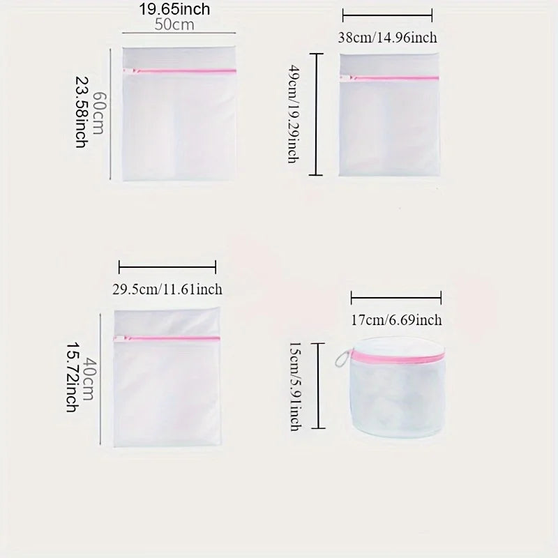 4PCS Laundry Protection Bags for Safe, keep clothes safe with with Tangle-Free Cleaning