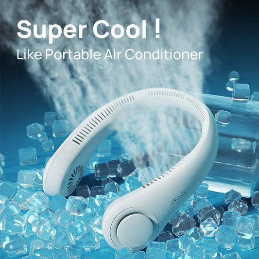 Portable Neck Fan, Wireless Bladeless USB Rechargeable Cooling Fan – Beat the Heat Anywhere