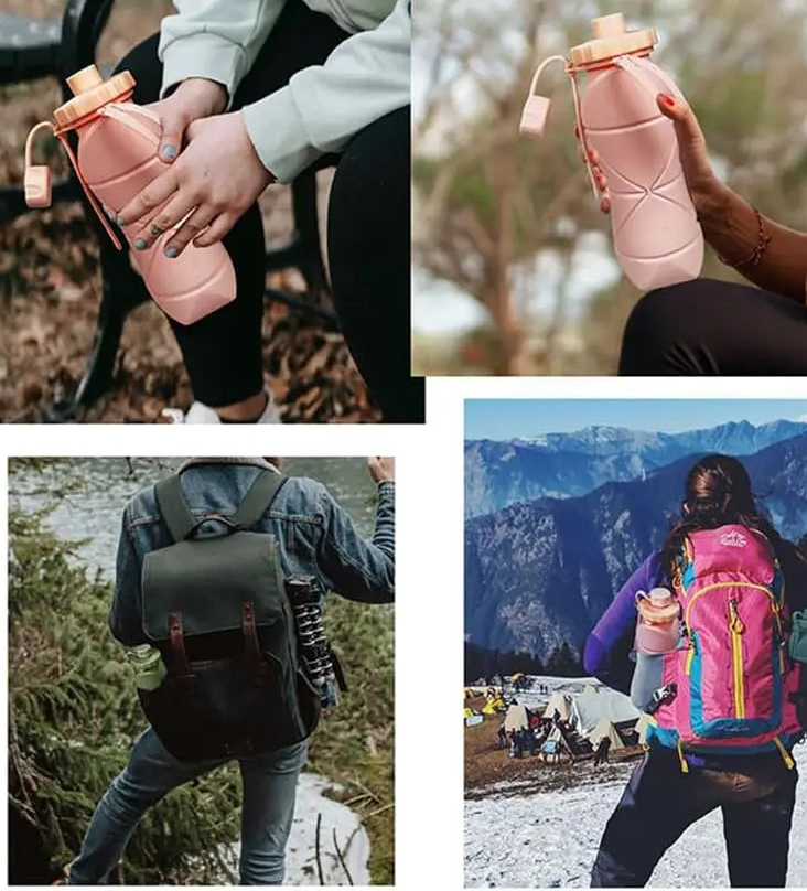 Collapsible Silicone Water Bottle,Save Space, Stay Hydrated Anywhere  (Limited Stock)