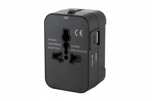Universal Travel Adapter with Dual USB, UK to EU & Worldwide Plugs Travel Anywhere Without Worries ( Limited Stock )