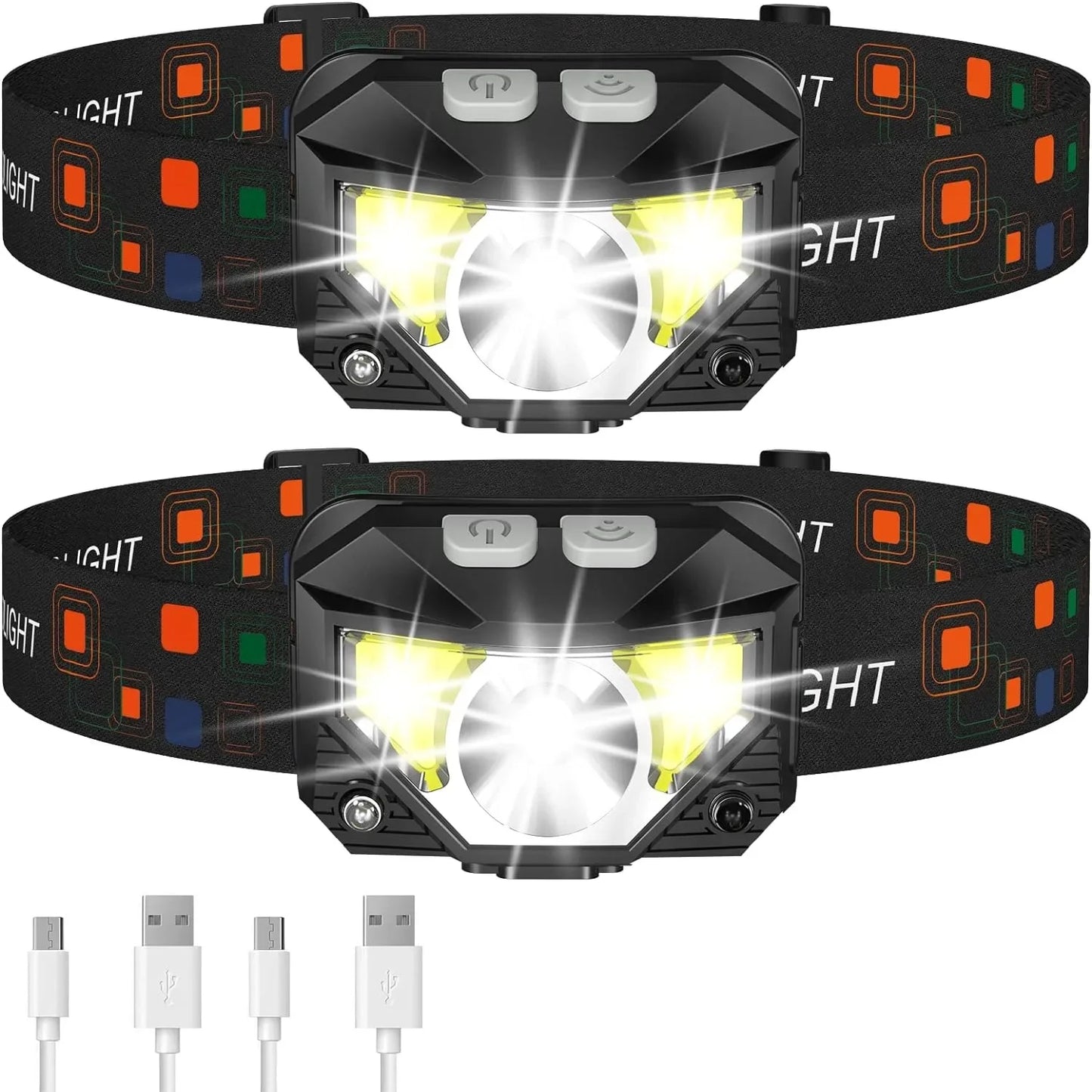 1200 Lumen LED Headlamp, Hands-Free, Motion Sensor, 2-Pack, Never Fumble in the Dark Again