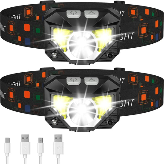 1200 Lumen LED Headlamp, Hands-Free, Motion Sensor, 2-Pack, Never Fumble in the Dark Again